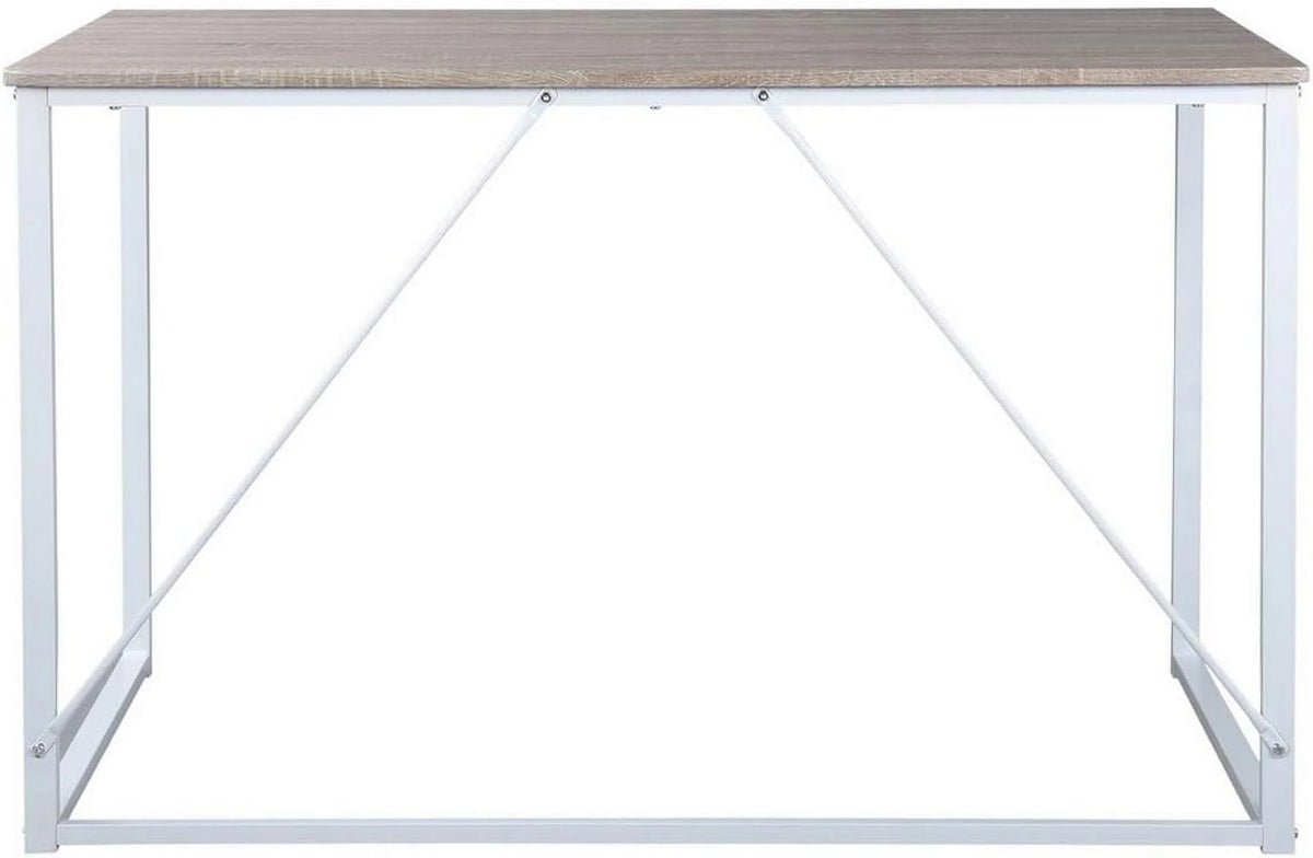 47.2 Inch Light Brown and White Computer Desk with Metal Frame U909