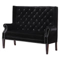 Black Tufted Back Settee R802