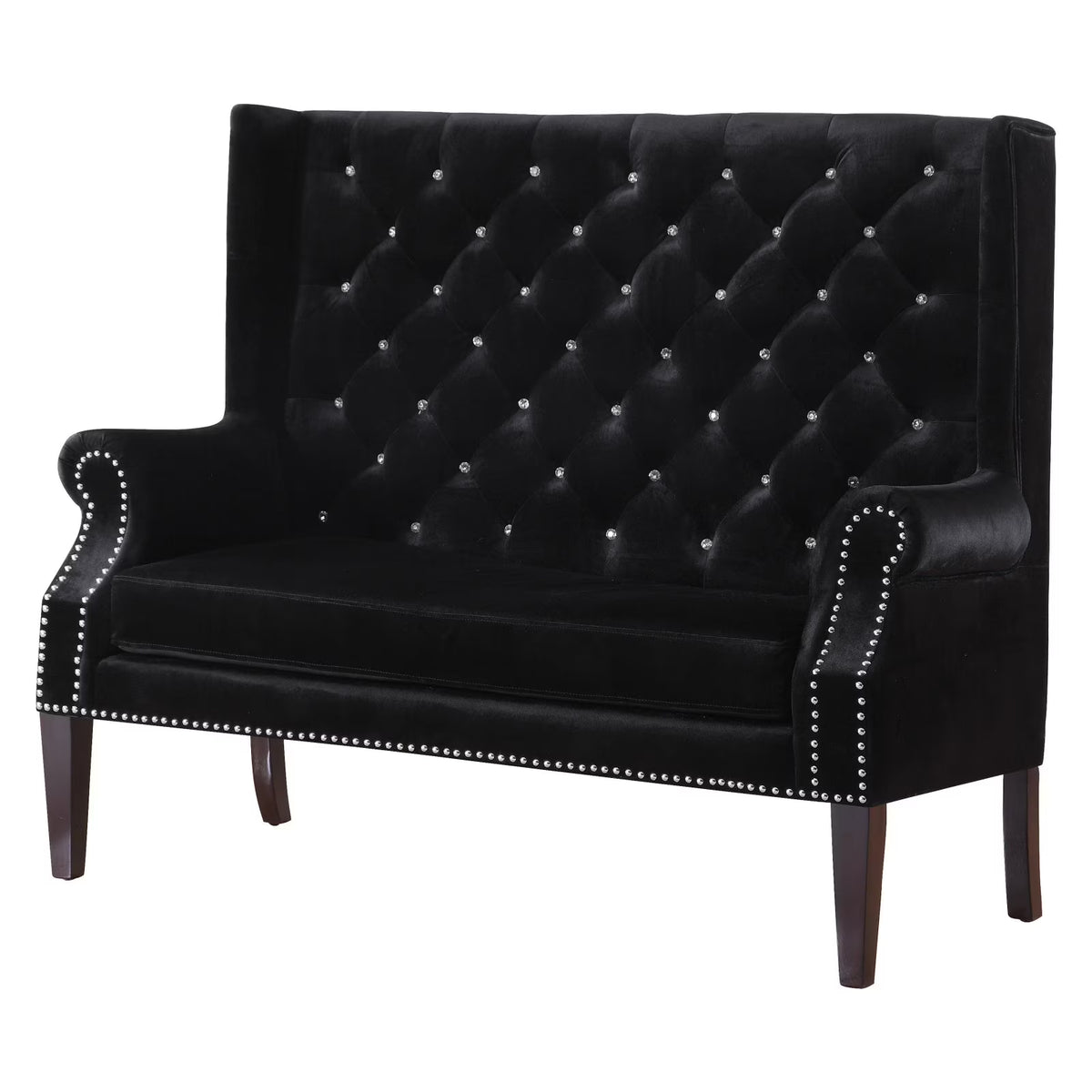 Black Tufted Back Settee R802