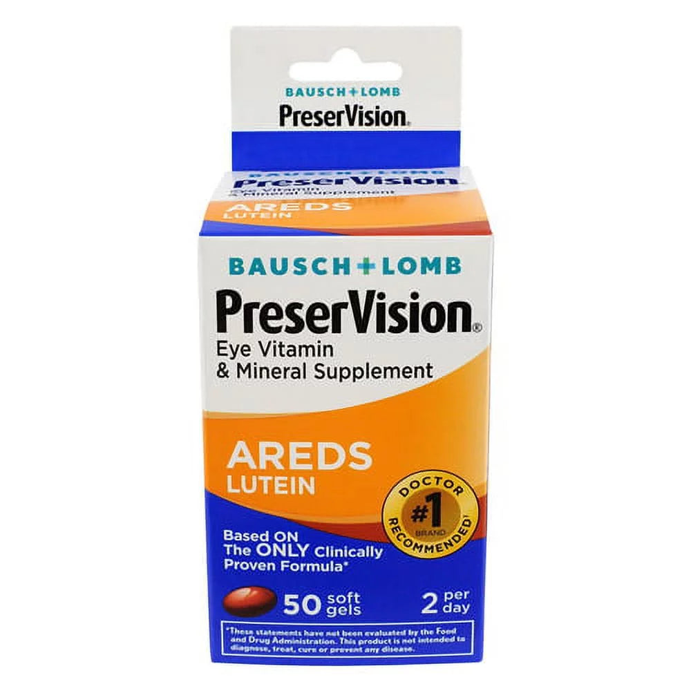 50 Ea, 2 Pack Lutein Eye Vitamin Softgels O7452