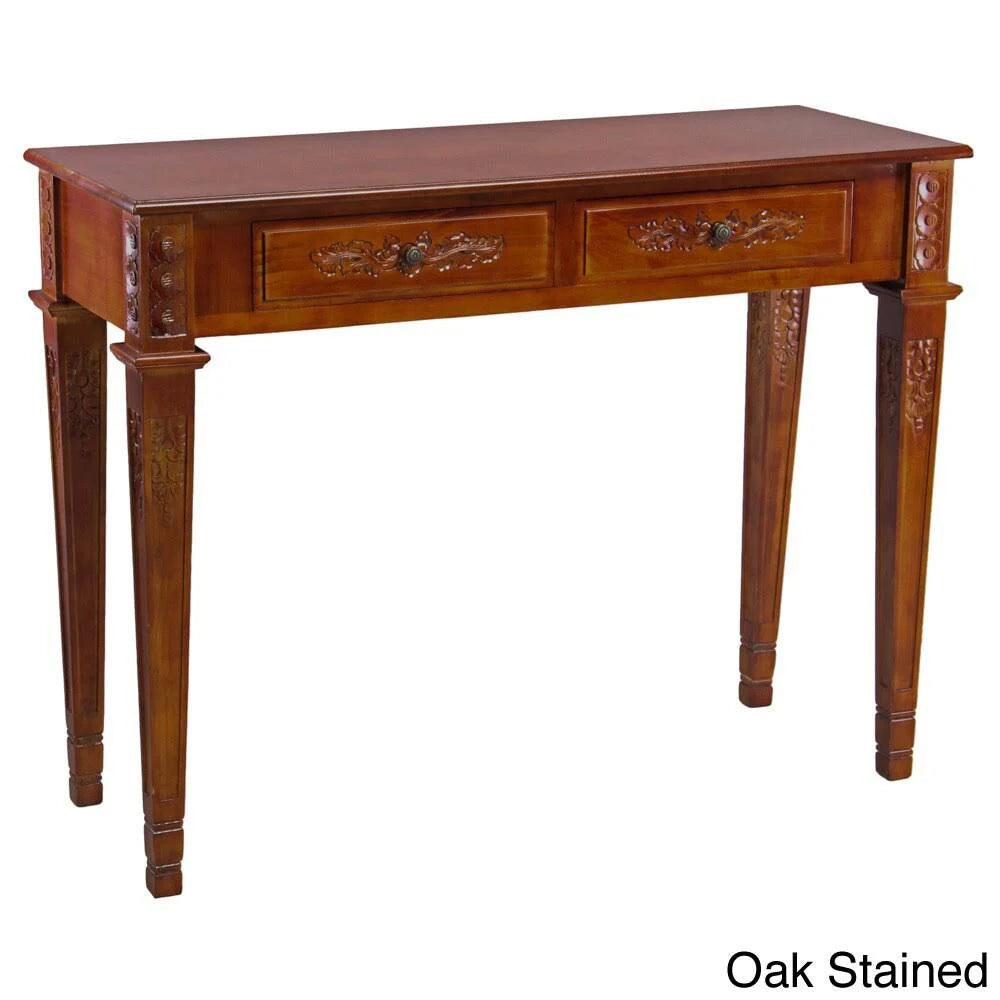Antique White Two Drawer Rectangular Console Table D9178