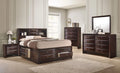 Queen Size 4pc Captains Bed Set Storage Drawers Solid Wood G49741