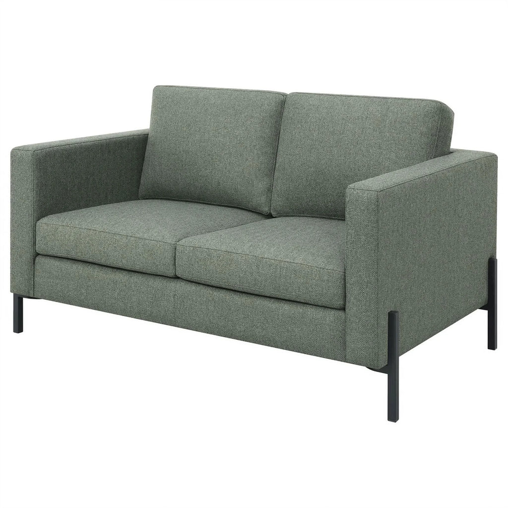 Sage Upholstered Fabric Loveseat with Track Arms R14523