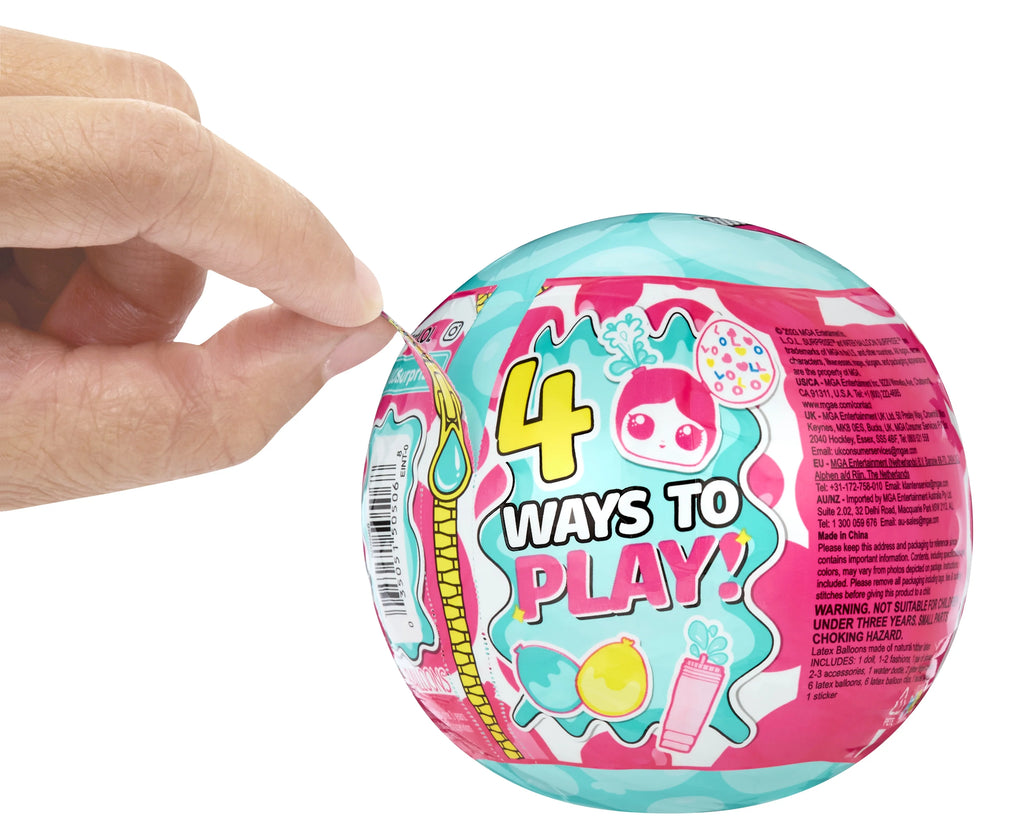 Water Balloon Surprise Dolls, Glitter, Reusable, Limited Edition W984817
