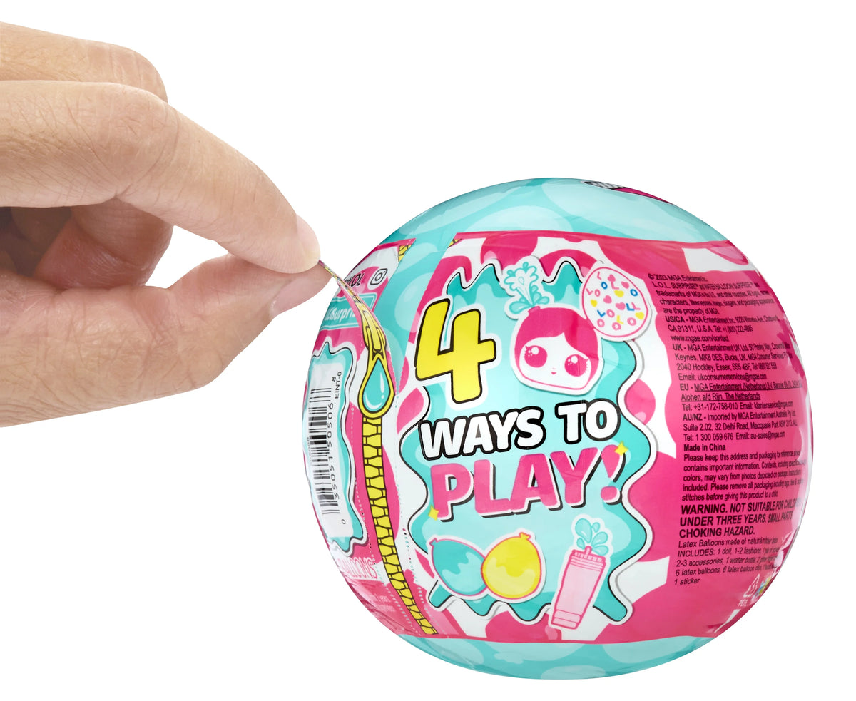 Water Balloon Surprise Dolls, Glitter, Reusable, Limited Edition W984817