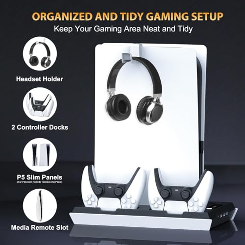 PS5 Slim Cooling Station with Dual Controller Charging Station, Black S6905