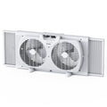 9 3-Speed Twin Window Fan with Bug Screen, White Q232