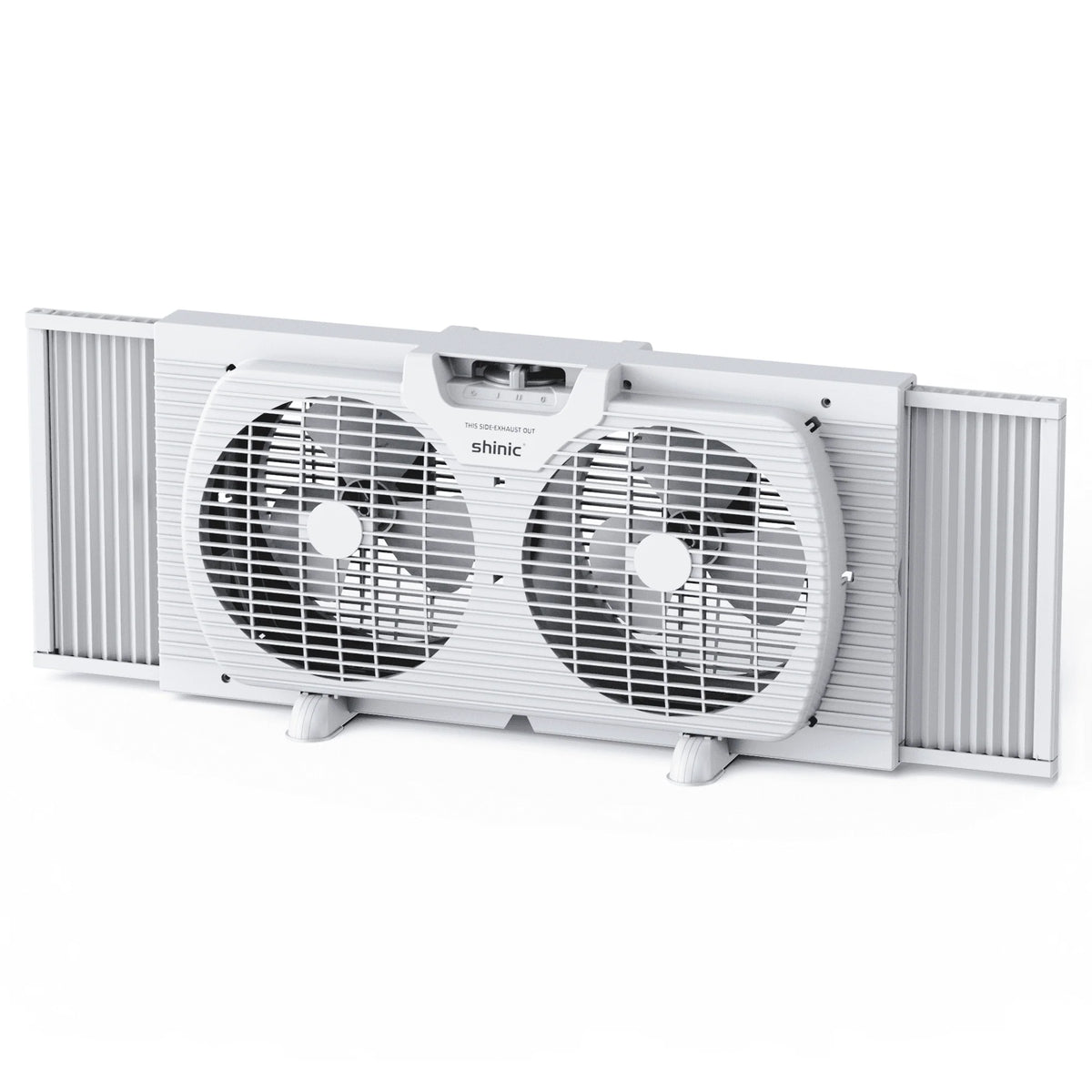 9 3-Speed Twin Window Fan with Bug Screen, White Q232