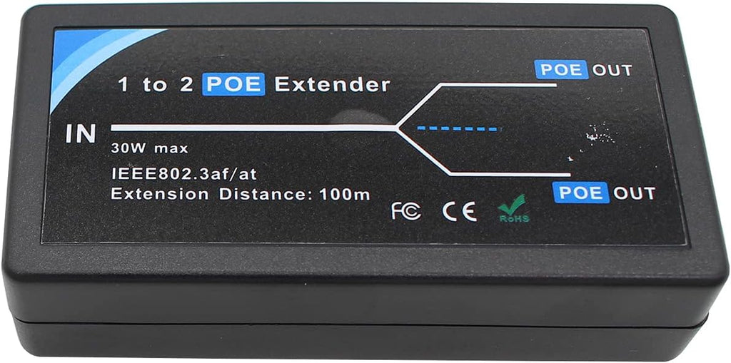 2 Port PoE-Powered Ethernet Switch Repeater 100m Pack of 2 K2960
