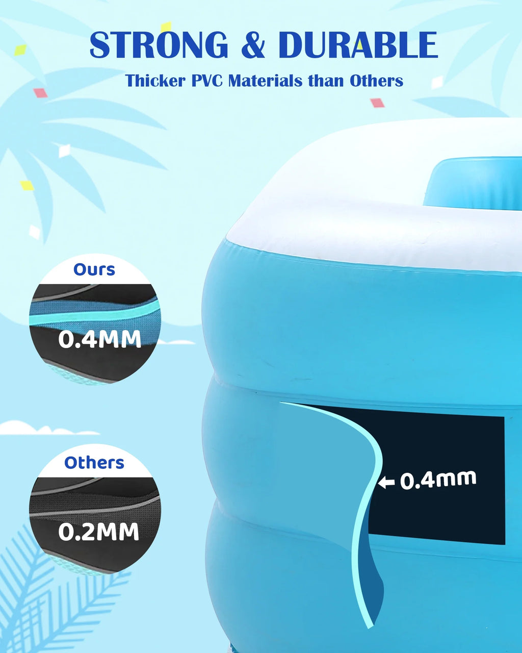 95In Inflatable Square Swimming Pool T937759