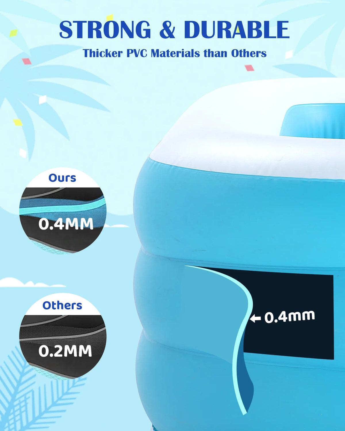 95In Inflatable Square Swimming Pool T937759