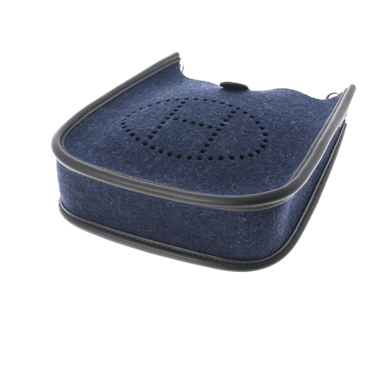 Pre-Owned Navy Felt Shoulder Bag Z644416