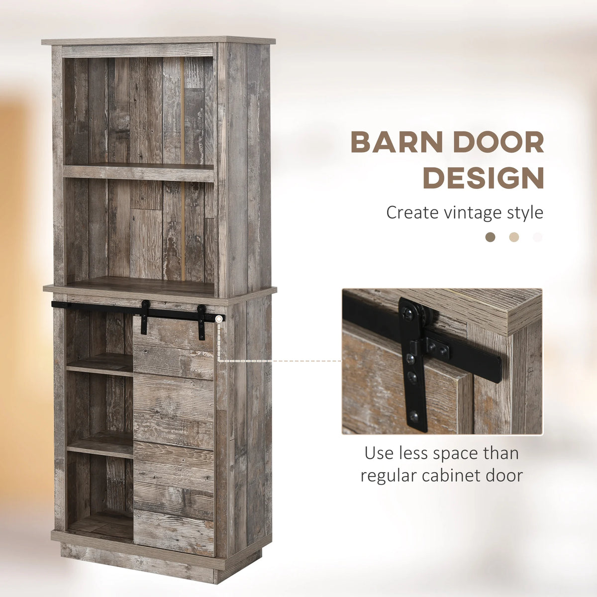 Rustic Kitchen Buffet with Hutch X410