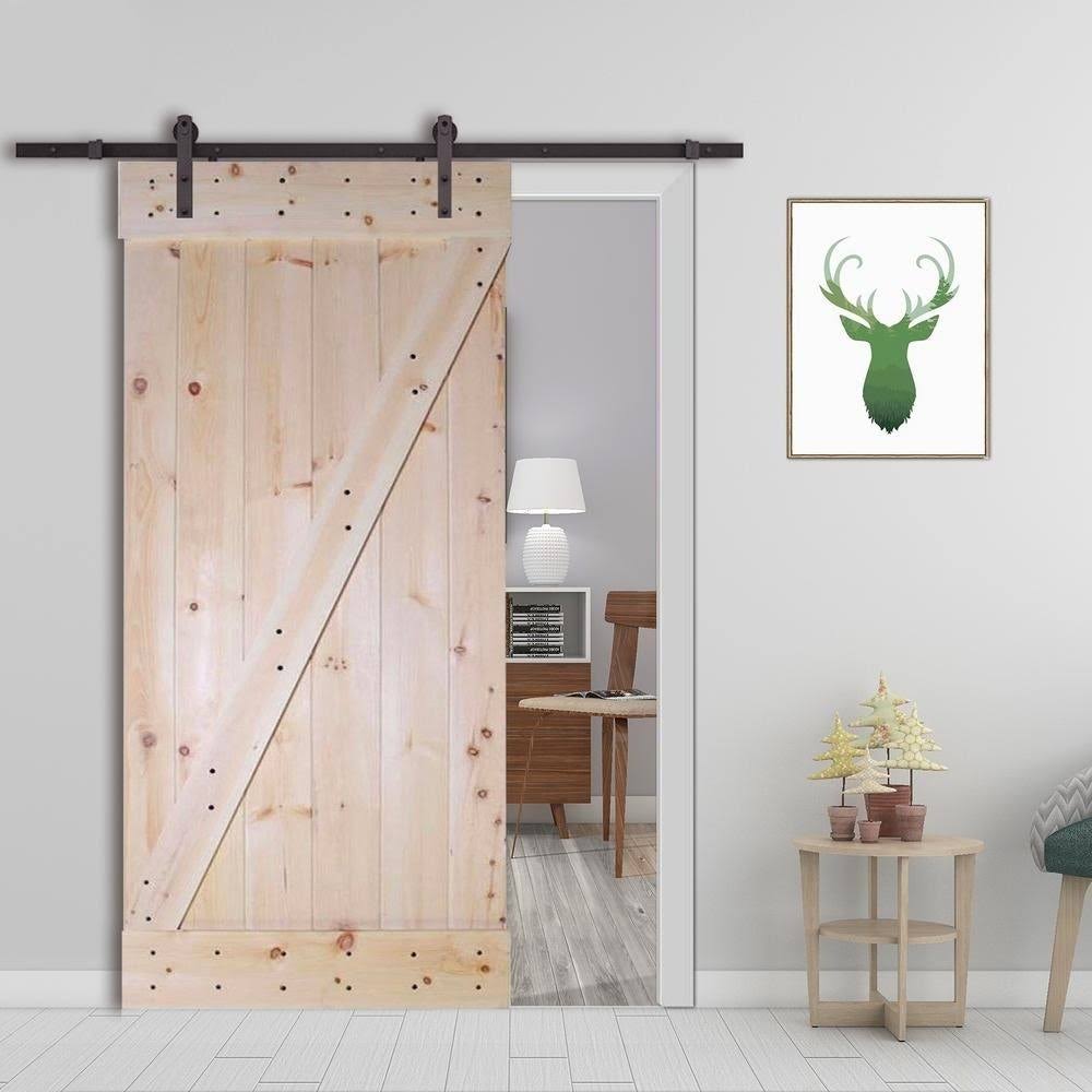 Unfinished Knotty Pine Interior Barn Door Slab 24 x 84 Y7298
