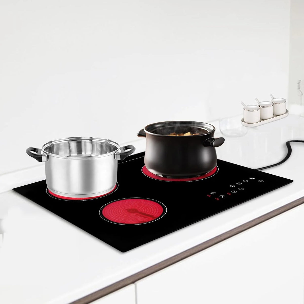 2600W 110V Portable Induction Cooktop 3 Burners Touch Control Countertop B938