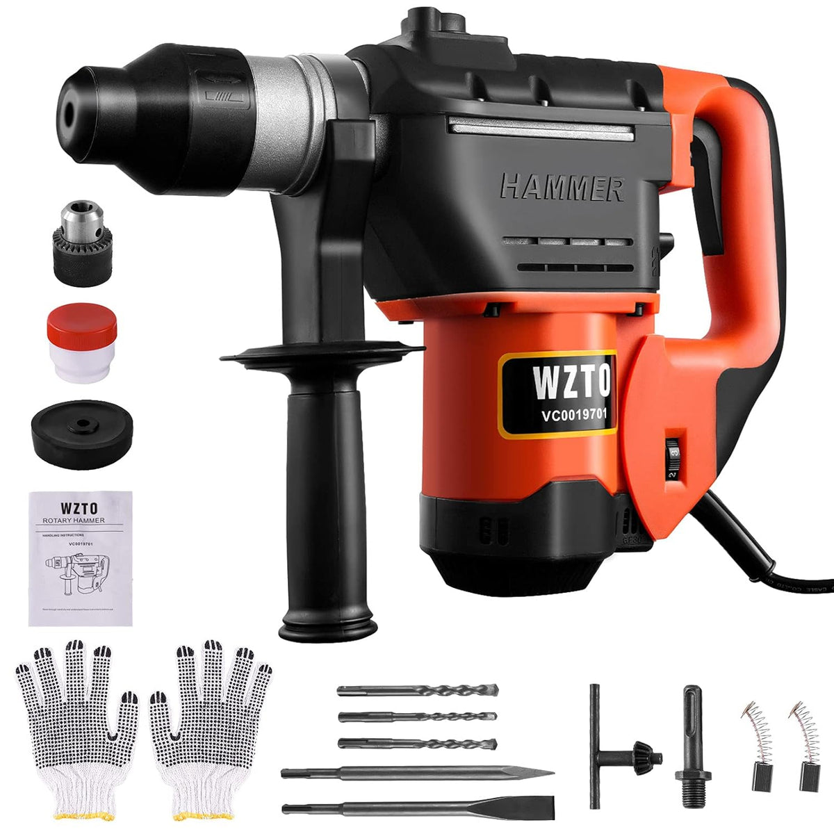 1-1/4 Inch SDS-Plus Heavy Duty Rotary Hammer Drill with Case K9947
