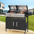 Dual Fuel Gas and Charcoal Grill Combo with Side Burner R2615