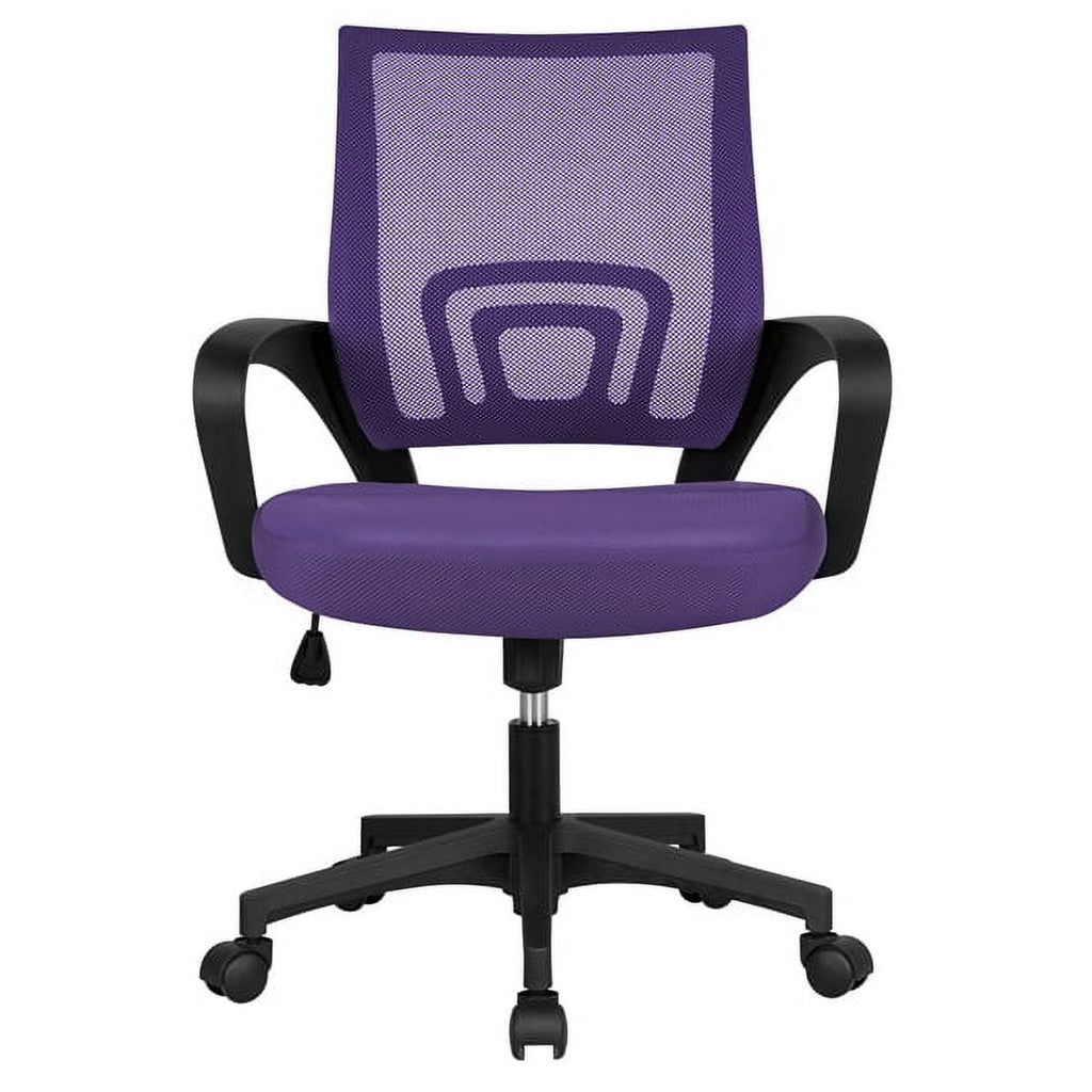 Purple Mesh Swivel Office Chair with Armrests J294753