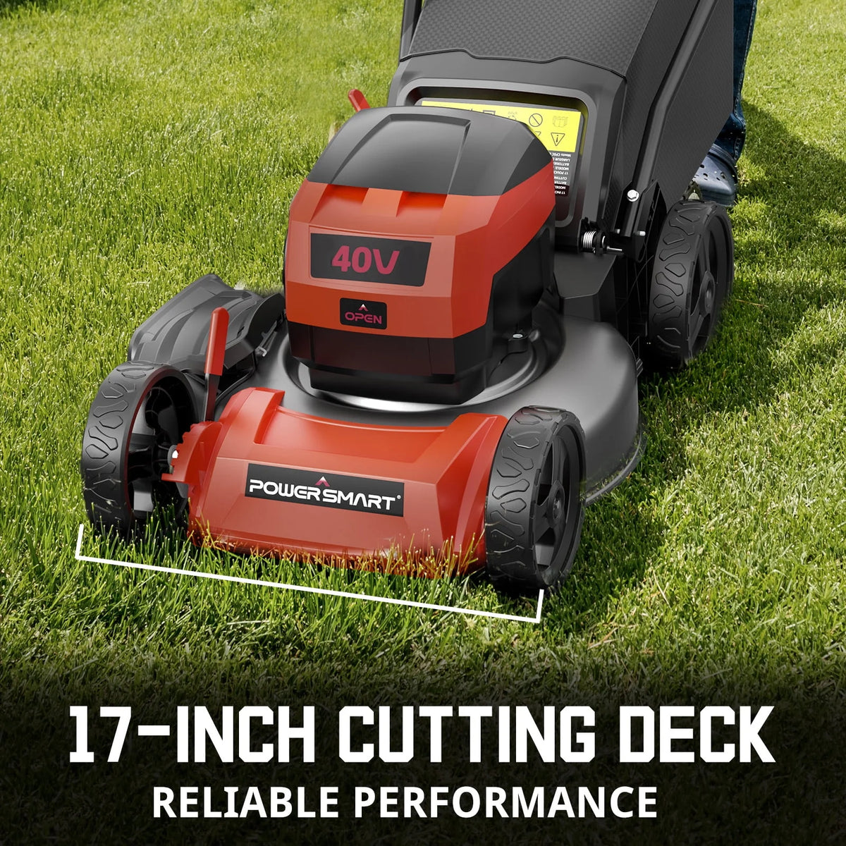 40V 17-inch Cordless Brushless Electric Push Lawn Mower W4015