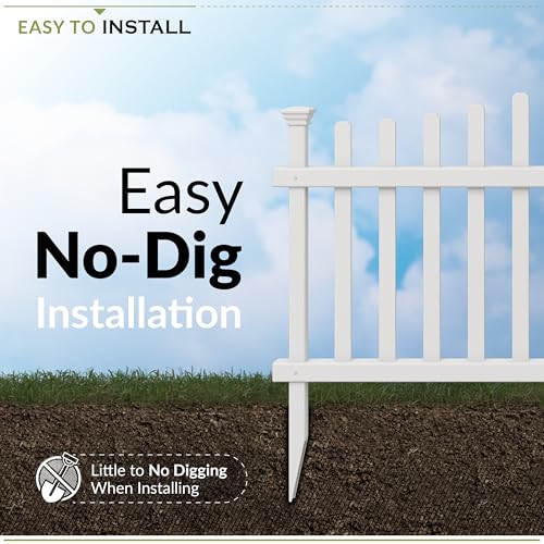 30in H x 40in W (2 Panels) White Vinyl Picket Fence A784075