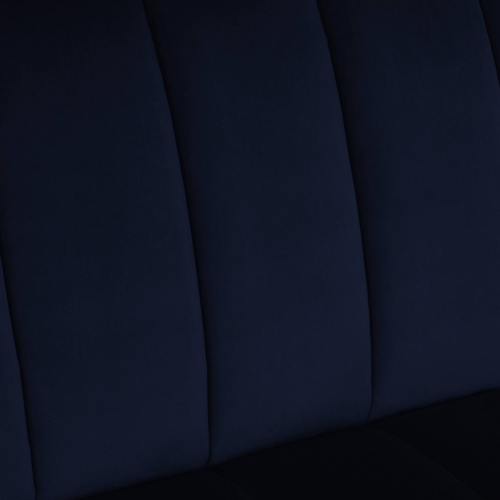 Navy Blue Velvet Armless Loveseat A677