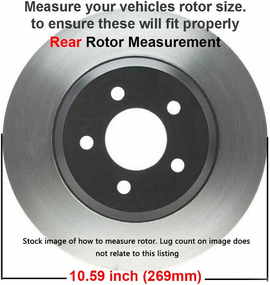 10.83 275mm Front and Rear Disc Brake Rotors with Brake Pads 10pc Set T763