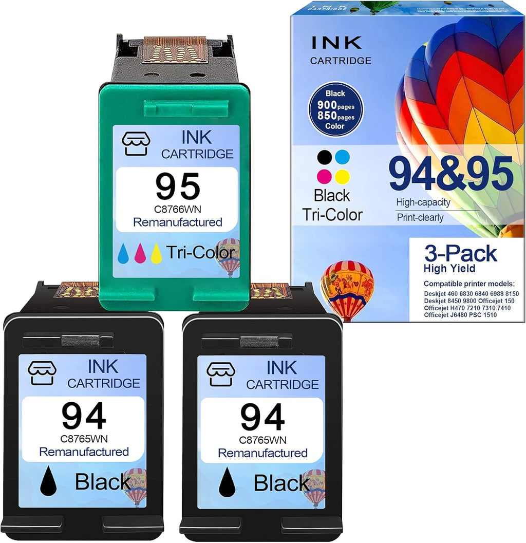 3-Pack Ink Cartridge (2 Black and 1 Tri-Color) Q335