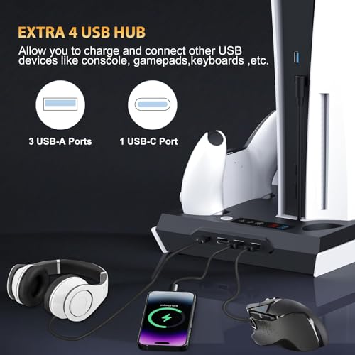 PS5 Slim Cooling Station with Dual Controller Charging Station, Black S6905