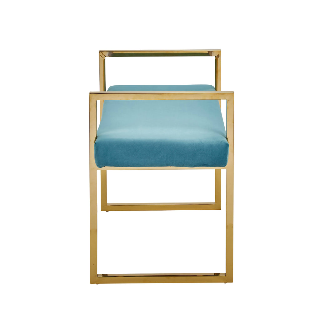 Gold/Teal Velveteen Bench F733