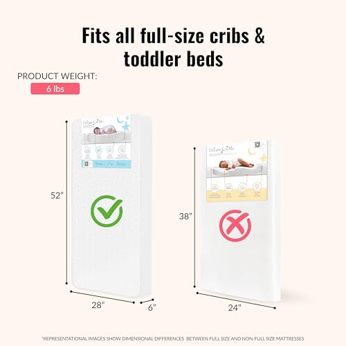 Full Size Firm Foam Crib and Toddler Bed Mattress, 6 Inch Y26310