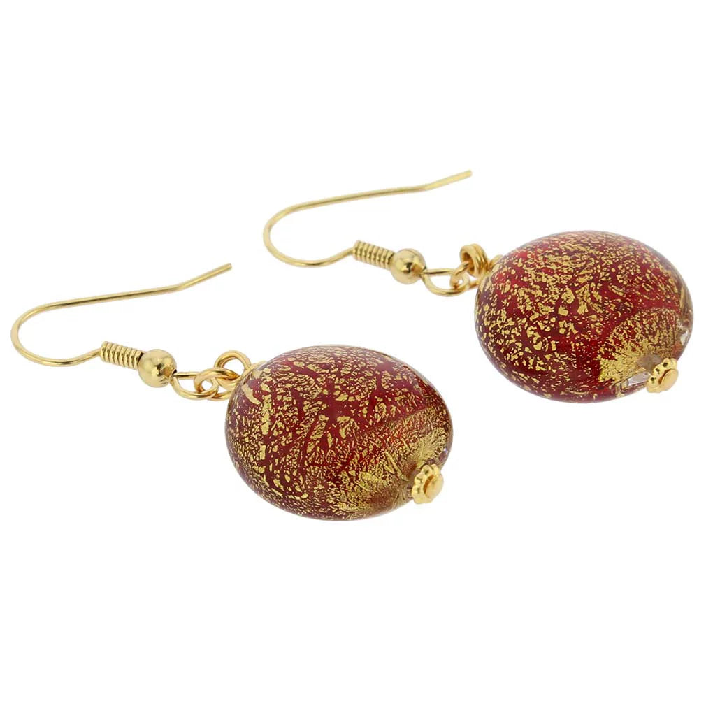 Murano Glass Earrings Ruby Red F628168