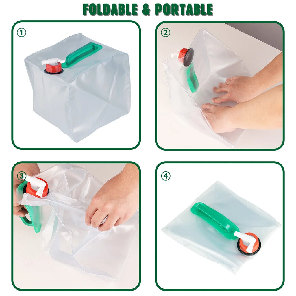 Collapsible Water Container With Spigot 2.6-5.2 Gallon Camping Water Storage Jug N481251