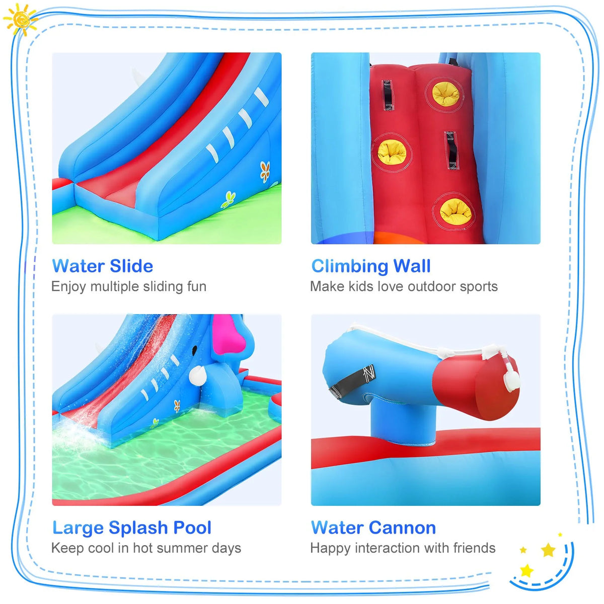 Inflatable Waterslide Bounce House with Splash Pool A265127