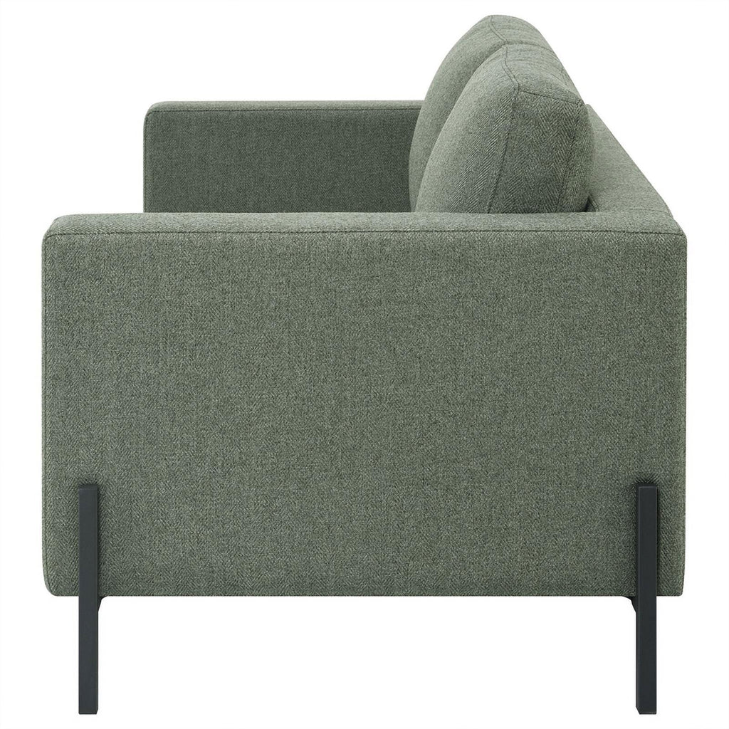 Sage Upholstered Fabric Loveseat with Track Arms R14523