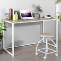 47.2 Inch Light Brown and White Computer Desk with Metal Frame U909
