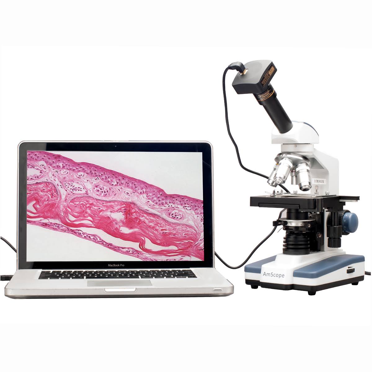 40X-2000X LED Monocular Compound Microscope with Mechanical Stage and Digital Camera J796448