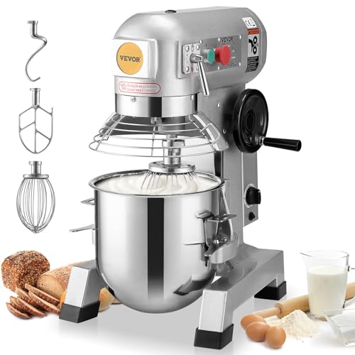 Commercial Food Mixer 10Qt Stainless Steel Bowl 450W 3 Speeds T49138