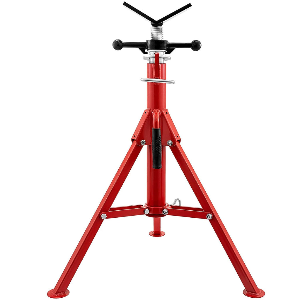 V Head Pipe Stand, Adjustable Height 24-42, 2500 lb. Load Capacity, Carbon Steel Q966