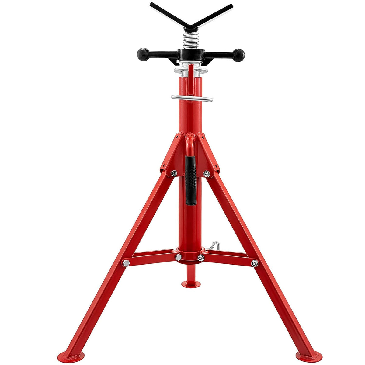 V Head Pipe Stand, Adjustable Height 24-42, 2500 lb. Load Capacity, Carbon Steel Q966