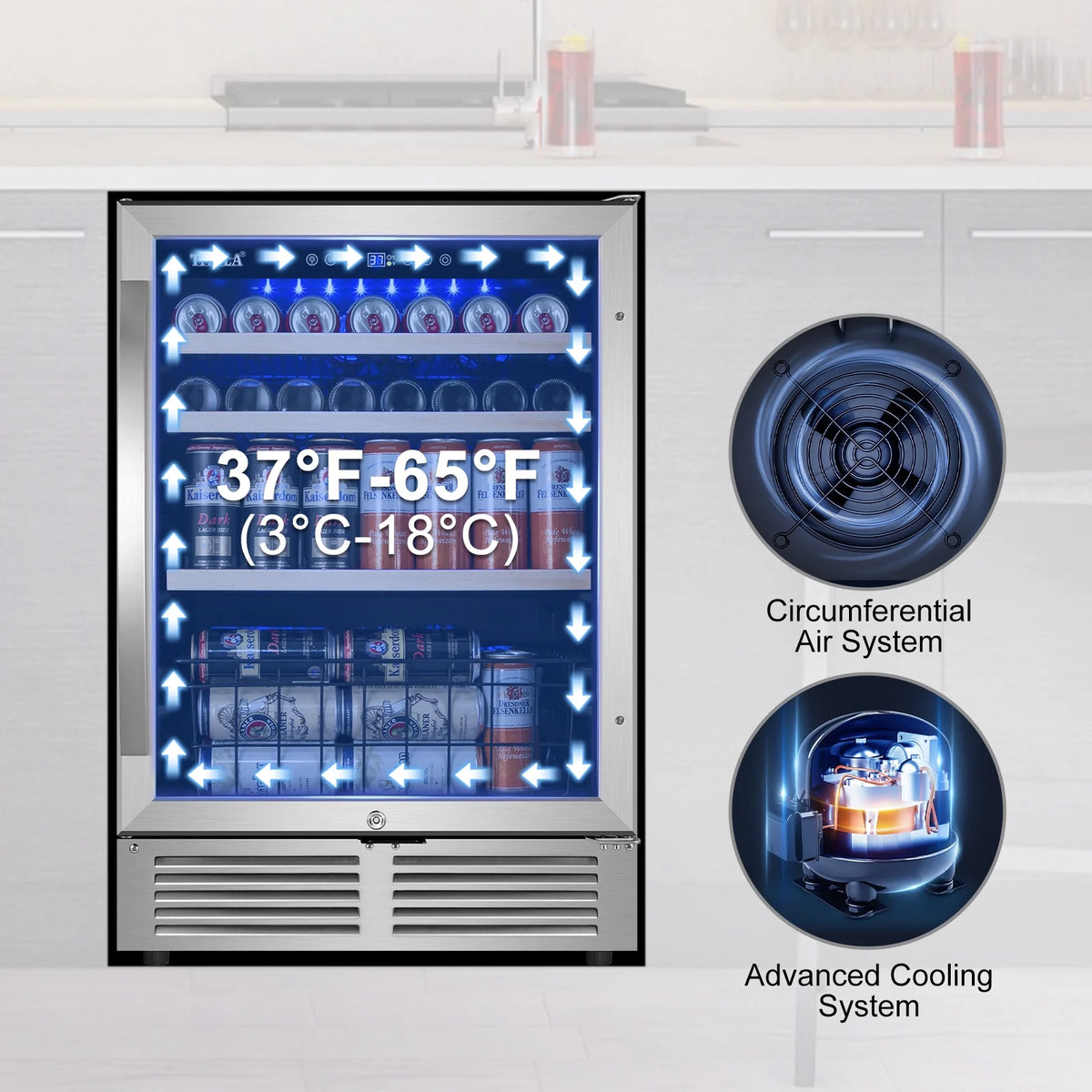 24'' 150-Cans Built-in Beverage Cooler J77000