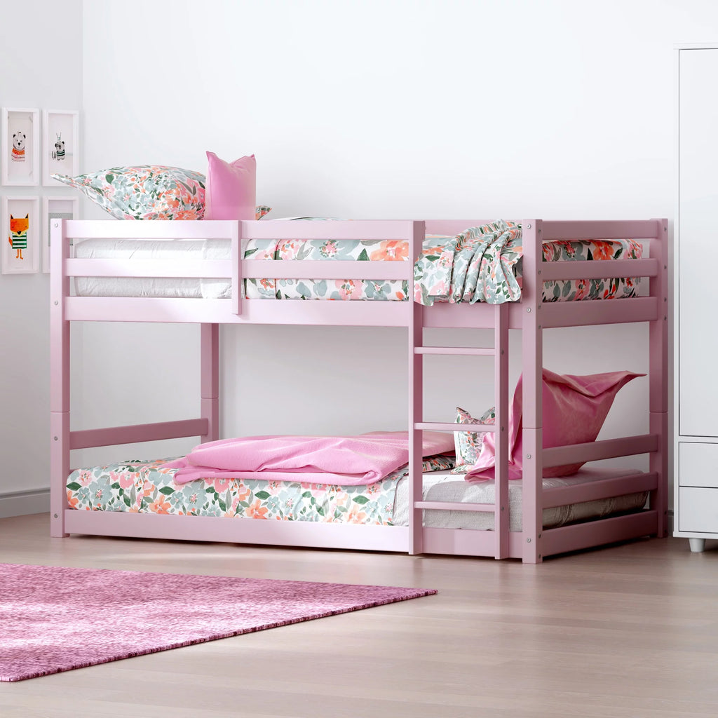 Black Wood Twin Over Twin Convertible Bunk Bed Y3054
