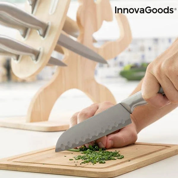 7 Pieces Knife Set with Wooden Base X744260