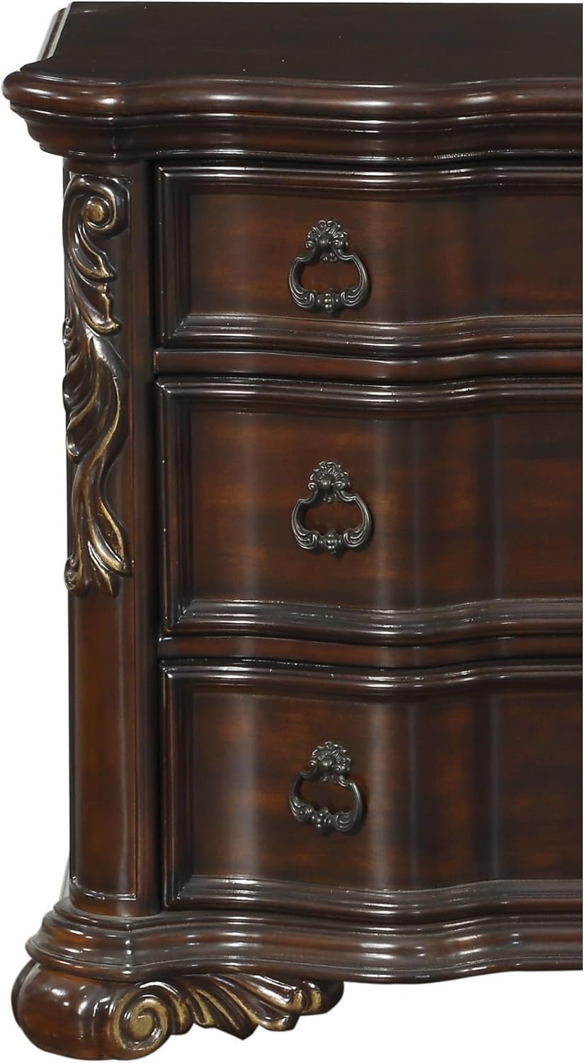 Cherry Finish Nightstand of 3 Drawers B55825