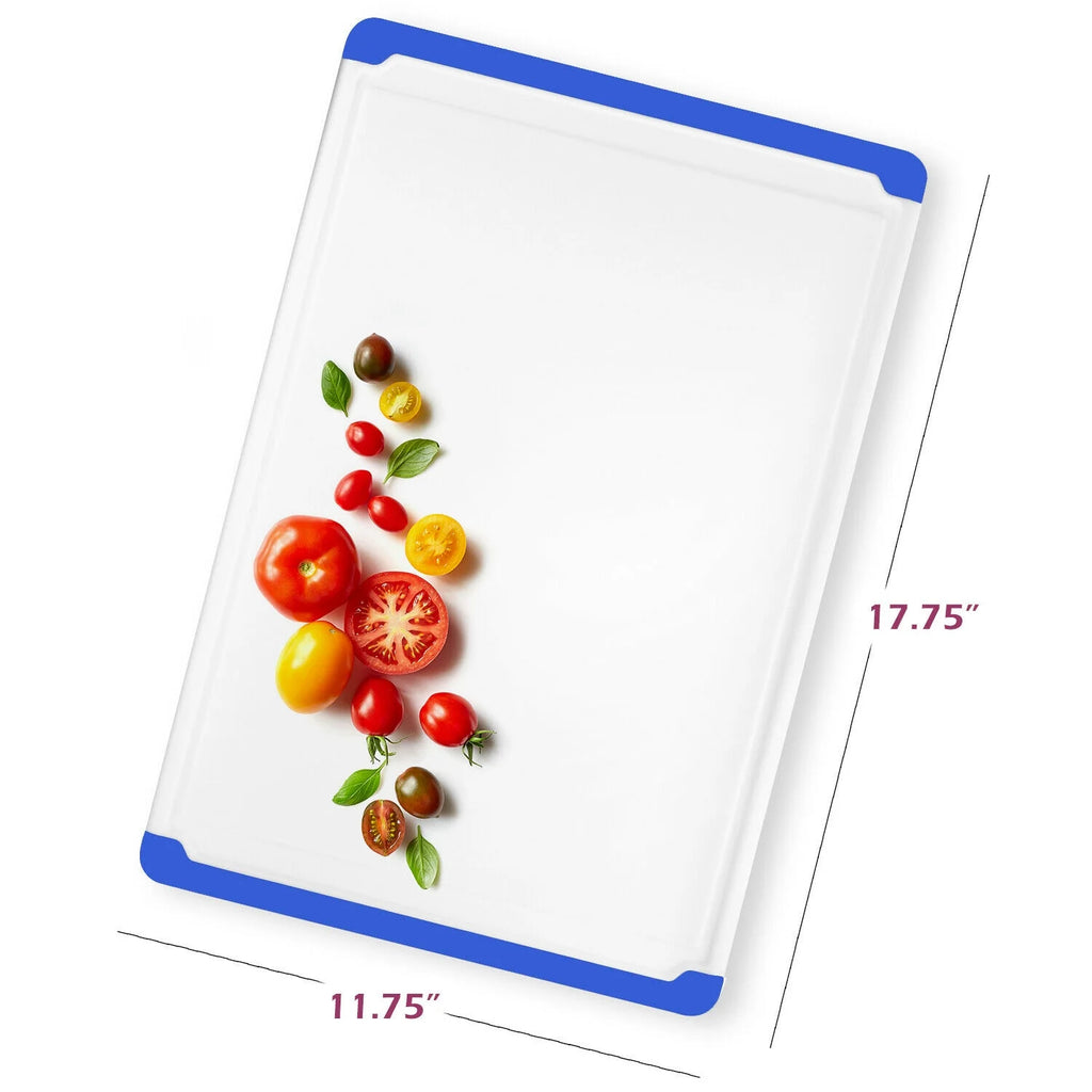 Blue Plastic Cutting Board with Drip Grooves N827153