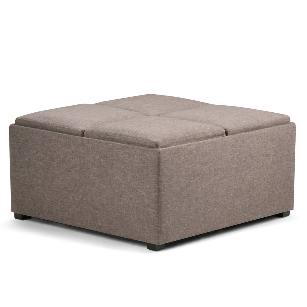 Distressed Black Square Table Ottoman M10605