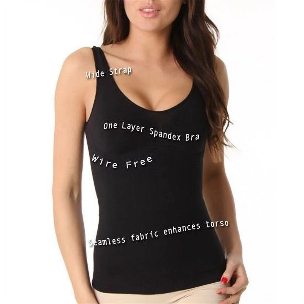 Plus Shapewear Tank Top with Wire-free Bra P4366