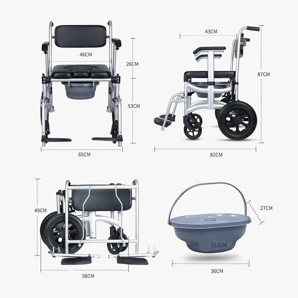 Toilet Commode Chair with Adjustable Height, Detachable Pot and Brakes N37569