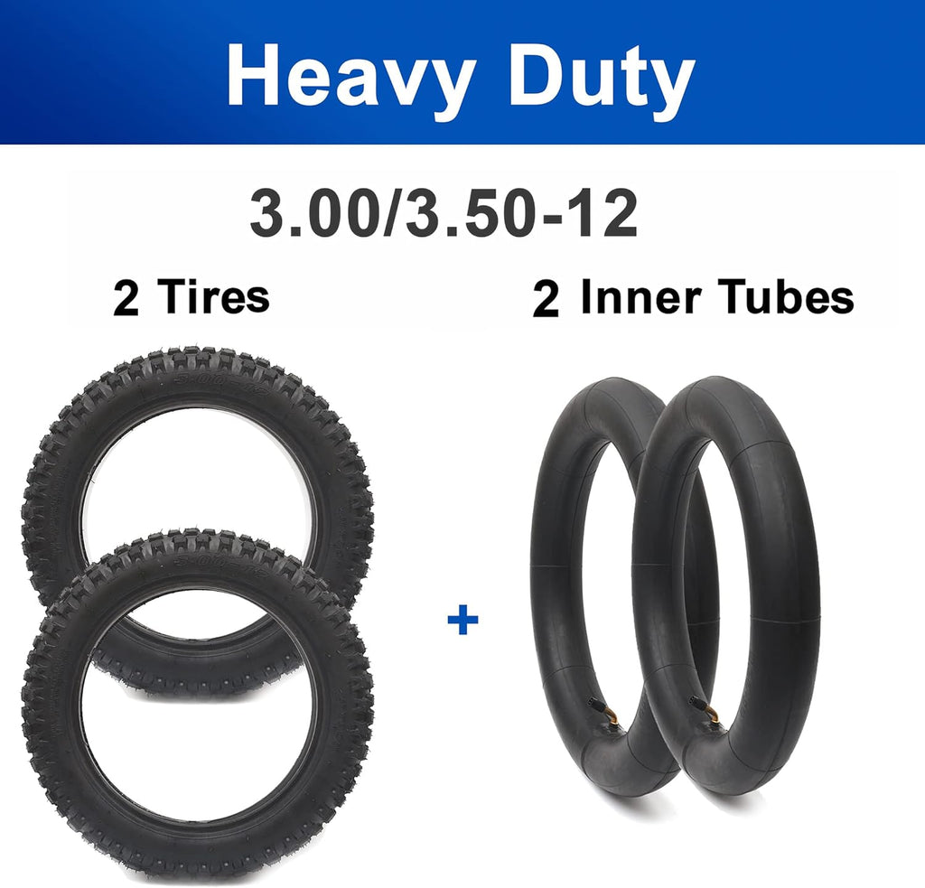 3.00-12 Knobby Motocross Bike Tire and Tube Set with TR87 Valve Stem D6853