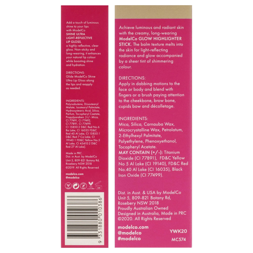 Highlighter Stick and Lip Gloss Kit, 2 Pc B512
