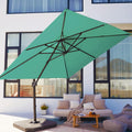 Beige 9x9 FT Square Cantilever Patio Umbrella with Aluminum Frame C50068